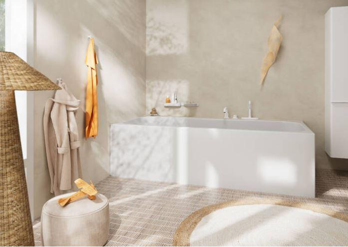 hansgrohe Tecturis S 3-huls kararmatur til karkant - Mat hvid