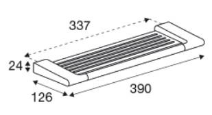 Pressalit Style hylde til bad - 39 cm - B&oslash;rstet st&aring;l
