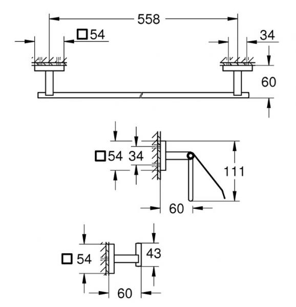 Grohe Start Cube badtilbehørssæt 3i1 - Krom Grohe Start Cube badtilbehørssæt 3i1 - Krom