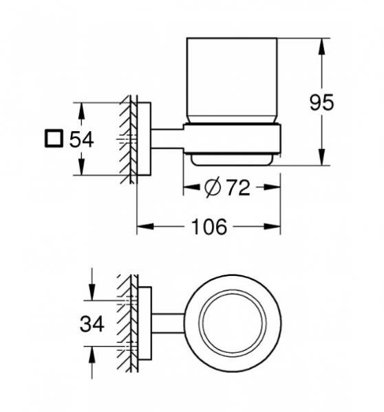 Grohe Start Cube tandkrus til v&aelig;g - Krom