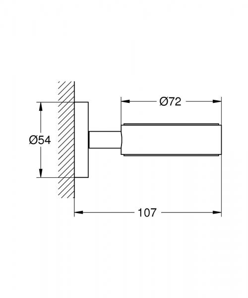 Grohe Essentials holder til glas, sæbeskål eller dispenser - Poleret hard graphite Grohe Essentials holder til glas, sæbeskål eller dispenser - Poleret hard graphite