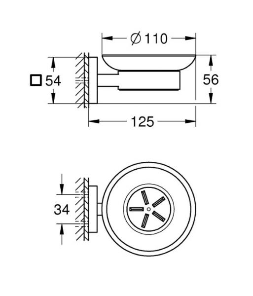 Grohe Start Cube sæbeskål t/væg - Supersteel Grohe Start Cube sæbeskål t/væg - Supersteel