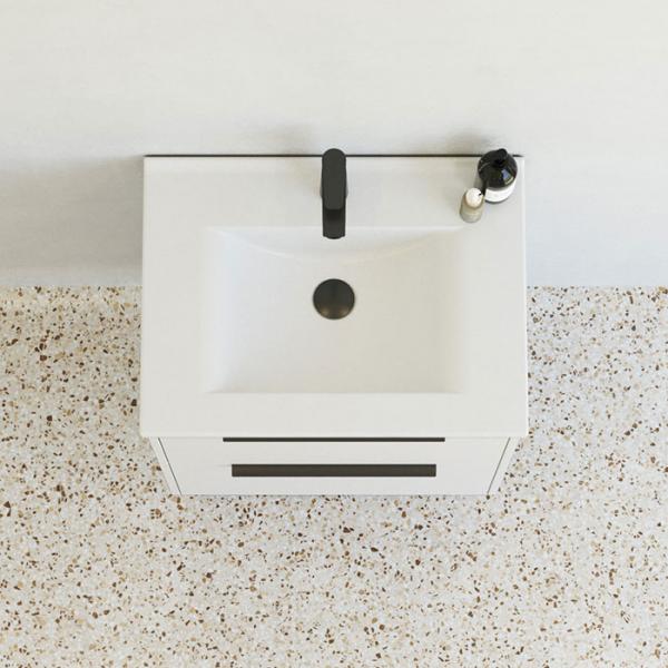 Dansani Mido+ Classic 61 m&oslash;bels&aelig;t m/Amber vask og 2 skuffer - Mat sand