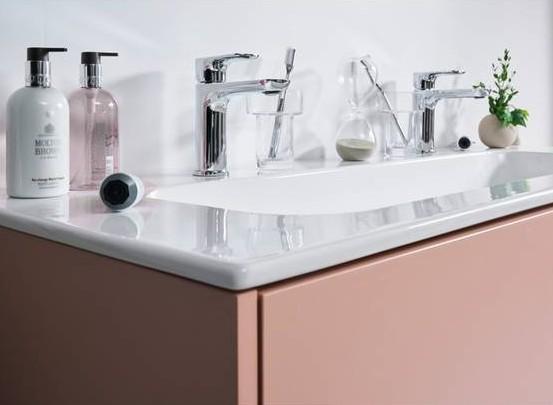 Gustavsberg Artic 100 m&oslash;bels&aelig;t m/dobbeltvask - Fersken