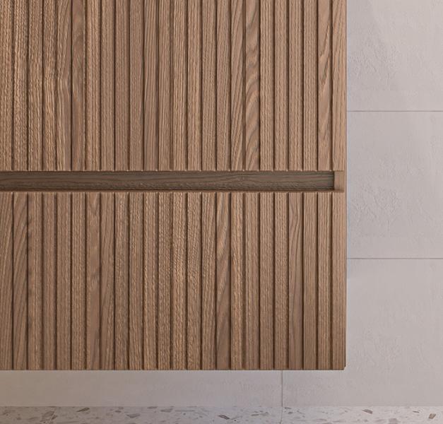 Sanibell Proline 80 m&oslash;bels&aelig;t m/lameller og 2 skuffer - Terra eg