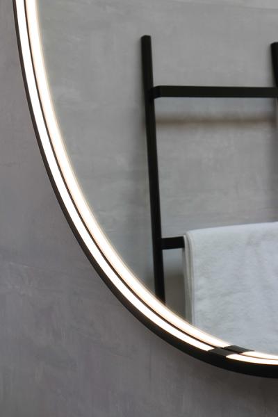 Sanibell Ink SP24 rundt spejl m/lys, varme og sensor &Oslash;60 - Mat sort