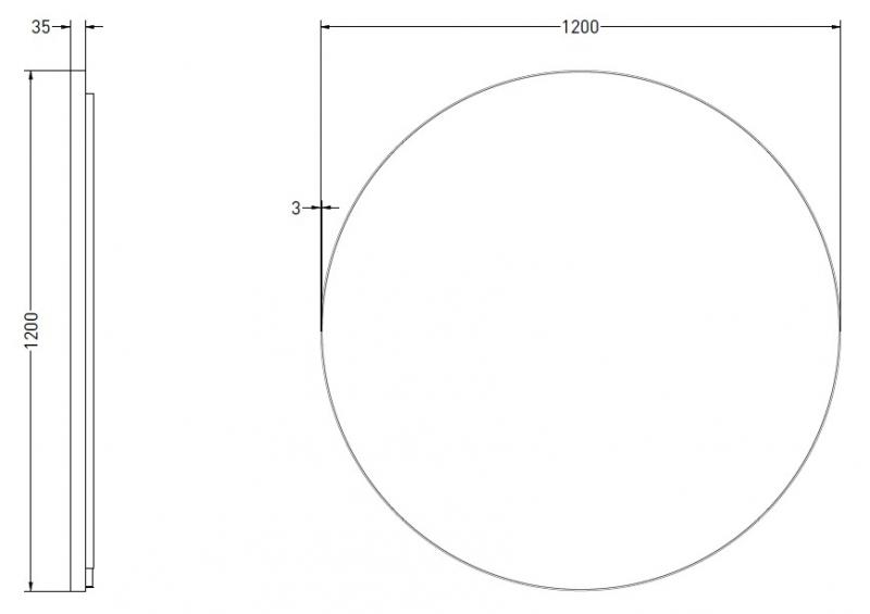 Sanibell Ink SP17 rundt spejl m/backlight, varme og sensor &Oslash;120 - Mat hvid