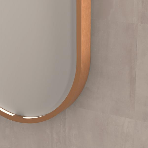 Sanibell Ink SP28 ovalt spejl m/lys, varme og sensor 60 x 120 cm - Børstet kobber Sanibell Ink SP28 ovalt spejl m/lys, varme og sensor 60 x 120 cm - Børstet kobber