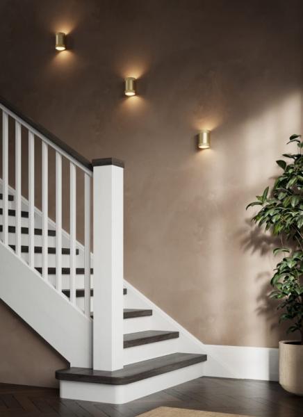 Cass&oslash;e Aura v&aelig;glampe m/crystal cut - B&oslash;rstet messing