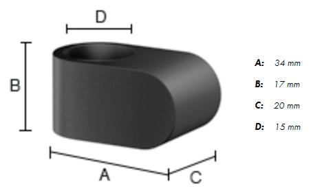 Beslagsboden d&oslash;rstop til d&oslash;rgreb gummi 2 stk - Sort