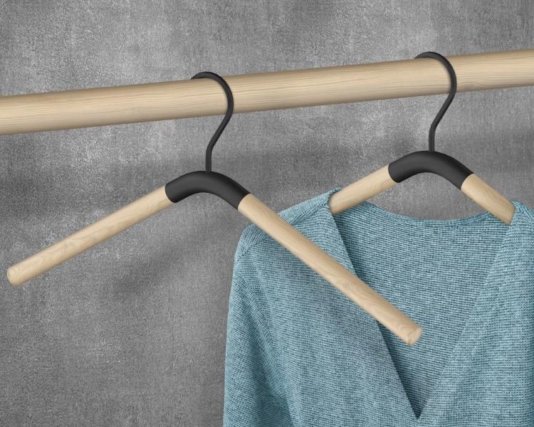 Beslagsboden bøjle 2 stk - Træ/mat sort Beslagsboden bøjle 2 stk - Træ/mat sort