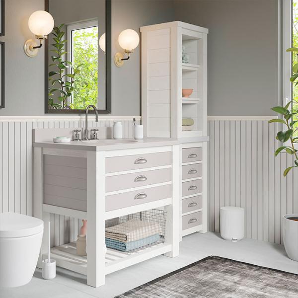 Beslagsboden Wave toiletspand m/soft close og pedal - Mat hvid