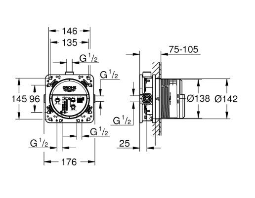Grohe komplet indbygningspakke til badekar m/SmartActive håndbruser - Mat sort Grohe komplet indbygningspakke til badekar m/SmartActive håndbruser - Mat sort