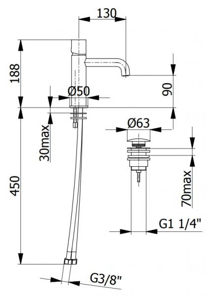 Cass&oslash;e One h&aring;ndvaskarmatur - Mat sort