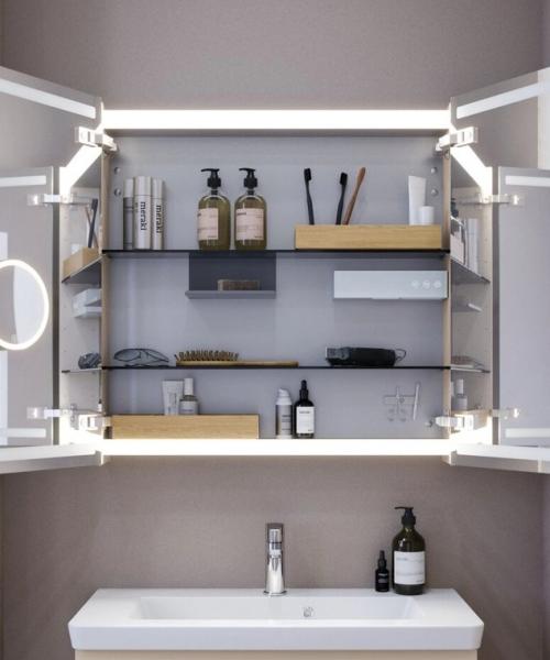 Dansani Level spejlskab 80 m/LED og lysstyring - Hvid mat Dansani Level spejlskab 80 m/LED og lysstyring - Hvid mat