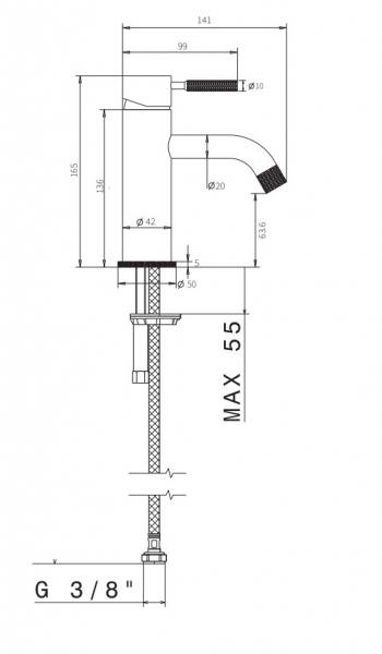 Cass&oslash;e Noba W6 h&aring;ndvaskarmatur - B&oslash;rstet messing
