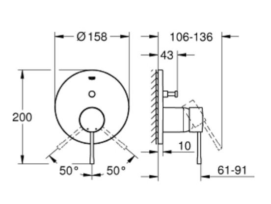 Grohe Essence komplet brusesystem m/Rainshower 310 hovedbrus og SmartActive t/indbygning - Krom Grohe Essence komplet brusesystem m/Rainshower 310 hovedbrus og SmartActive t/indbygning - Krom
