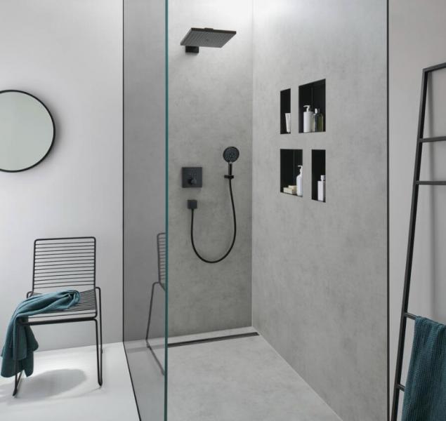 Hansgrohe RainDrain Flex kappes&aelig;t frit i gulv - 100 cm - Mat sort