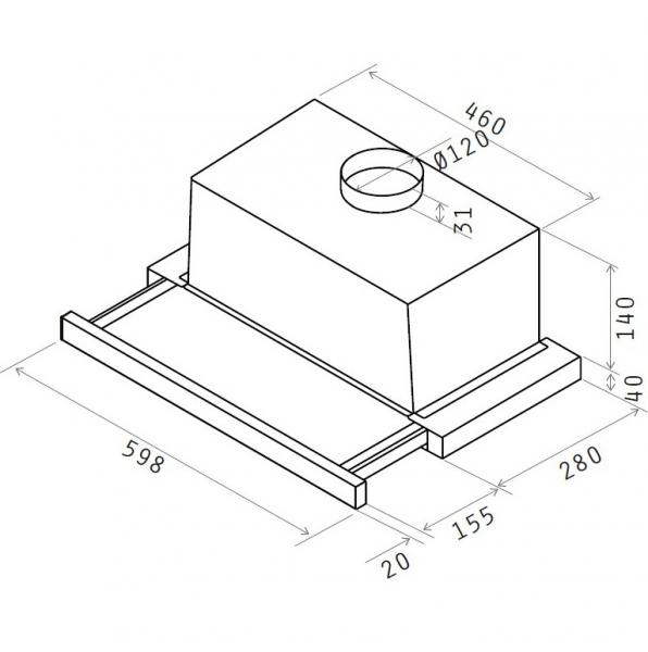 Eico Elite 14 LUX 60 X emhætte til vægmontering m/udtræk - Rustfrit stål Eico Elite 14 LUX 60 X emhætte til vægmontering m/udtræk - Rustfrit stål