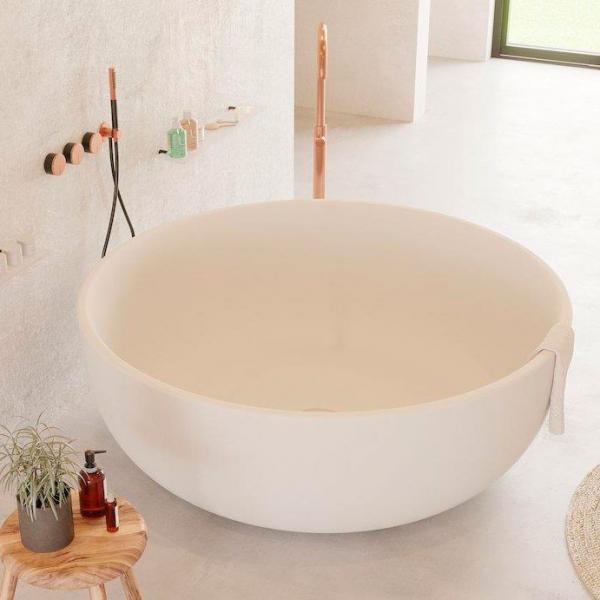 Ideavit Solidround fritst&aring;ende badekar &Oslash;135 cm - Mat hvid