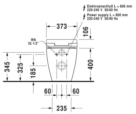 Duravit ME by Starck back-to-wall m/Wondergliss til sensowash s&aelig;de
