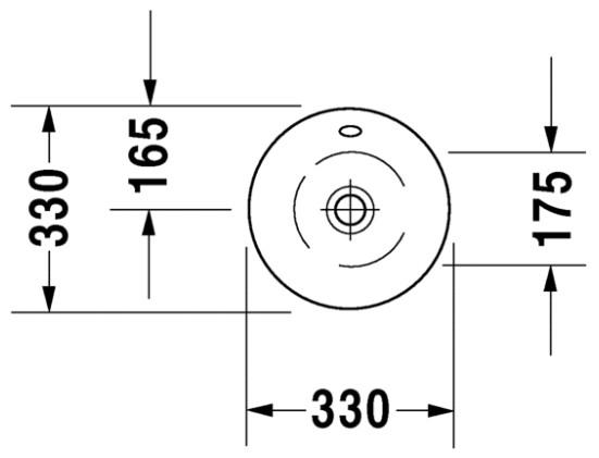 Duravit Starck 1 &Oslash;33 fritst&aring;ende bowlevask - Uden hanehul
