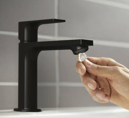Hansgrohe Rebris E 110 h&aring;ndvaskarmatur m/bundventil - Mat sort