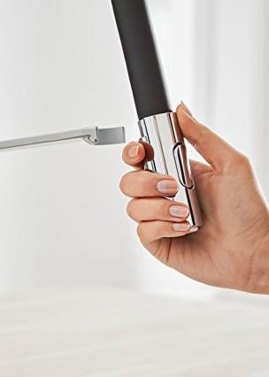 Grohe Concetto k&oslash;kkenarmatur m/profi-bruser - Krom/sort