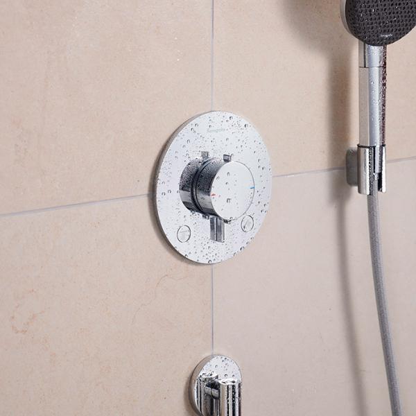 hansgrohe Ecostat Comfort S termostatarmatur til indbygning m/afsp&aelig;rring - 2 udtag - Krom