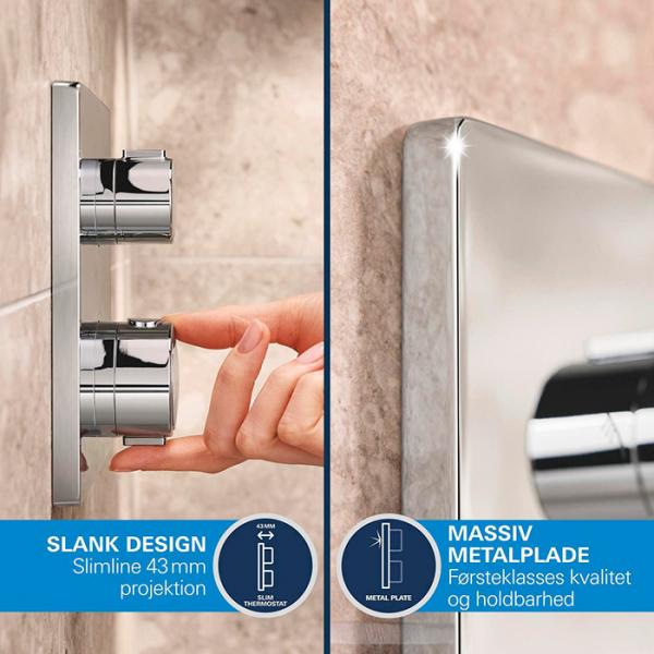 Grohe Precision Cube 310 komplet brusesystem til indbygning - Krom