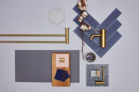 Damixa Silhouet dobbelt h&aring;ndkl&aelig;destang - 800 mm - B&oslash;rstet messing