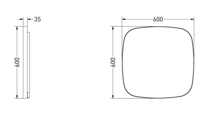Sanibell Ink SP30 superellipse spejl m/backlight, varme og sensor 60 x 60 cm - Mat sort Sanibell Ink SP30 superellipse spejl m/backlight, varme og sensor 60 x 60 cm - Mat sort
