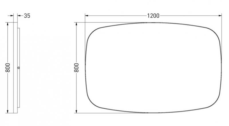 Sanibell Ink SP30 superellipse spejl m/backlight, varme og sensor 120 x 80 cm - B&oslash;rstet mat guld