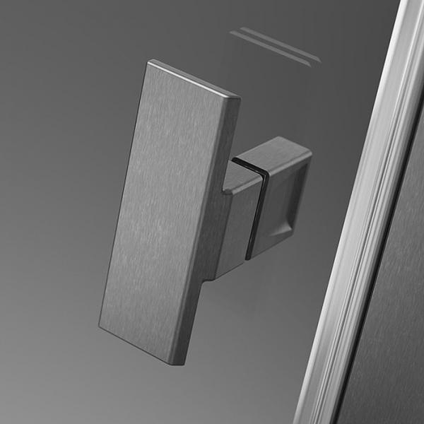 Str&oslash;mberg Noma 135 fast brusev&aelig;g m/svingd&oslash;r til venstre - 80 x 80 - Klar glas/b&oslash;rstet gunmetal