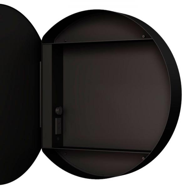 Cassøe Form rundt spejlskab m/lys, touch og antidug Ø60 cm - Sort Cassøe Form rundt spejlskab m/lys, touch og antidug Ø60 cm - Sort