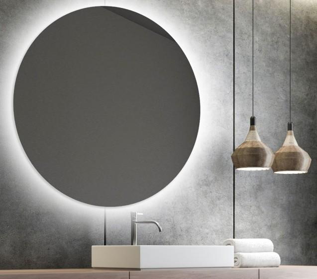 Puk rundt spejl m/backlight og varme - &Oslash;100 cm