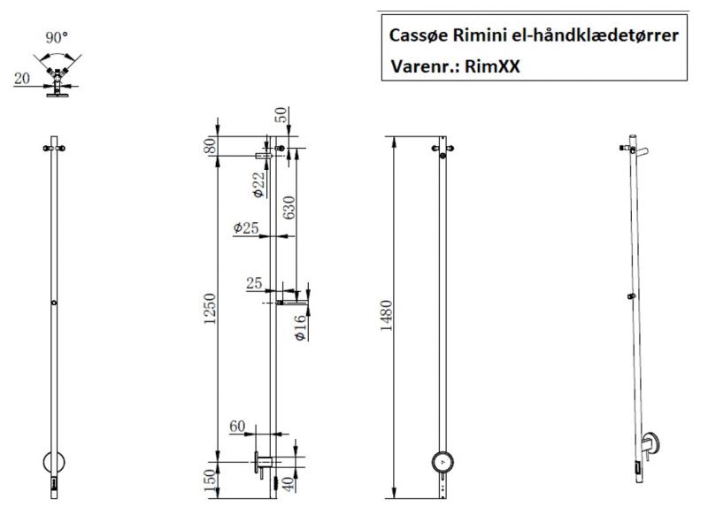 Cass&oslash;e Rimini h&aring;ndkl&aelig;det&oslash;rrer - Poleret rustfrit st&aring;l