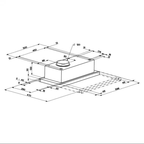 Eico Eicoline N emhætte til indbygning m/udtræk - Sort Eico Eicoline N emhætte til indbygning m/udtræk - Sort