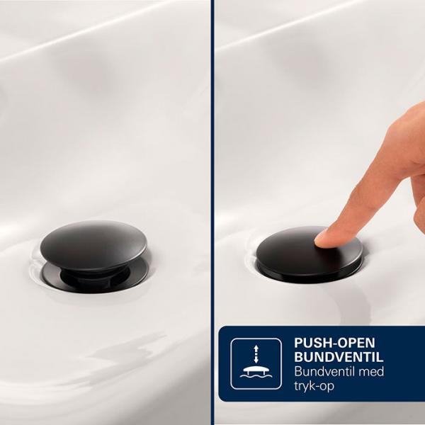 Grohe Get S h&aring;ndvaskarmatur Eco m/Koldstart og push-open bundventil - Mat sort