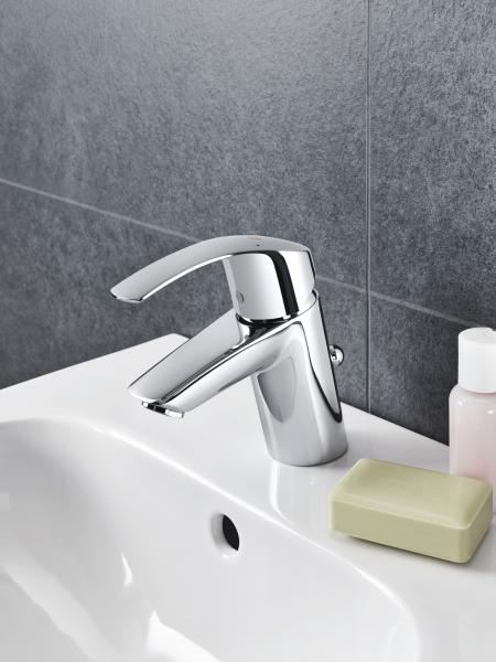 Grohe Eurosmart New h&aring;ndvaskarmatur m/bundventil & l&oslash;ftestang