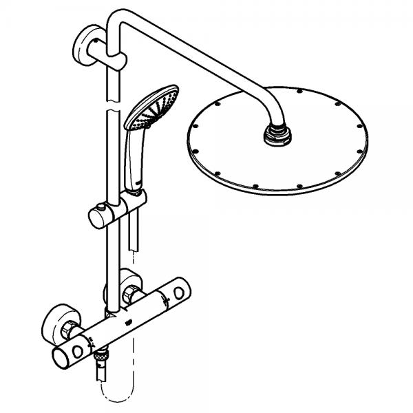 Grohe Euphoria XXL 310 brusesystem - B&oslash;rstet warm sunset