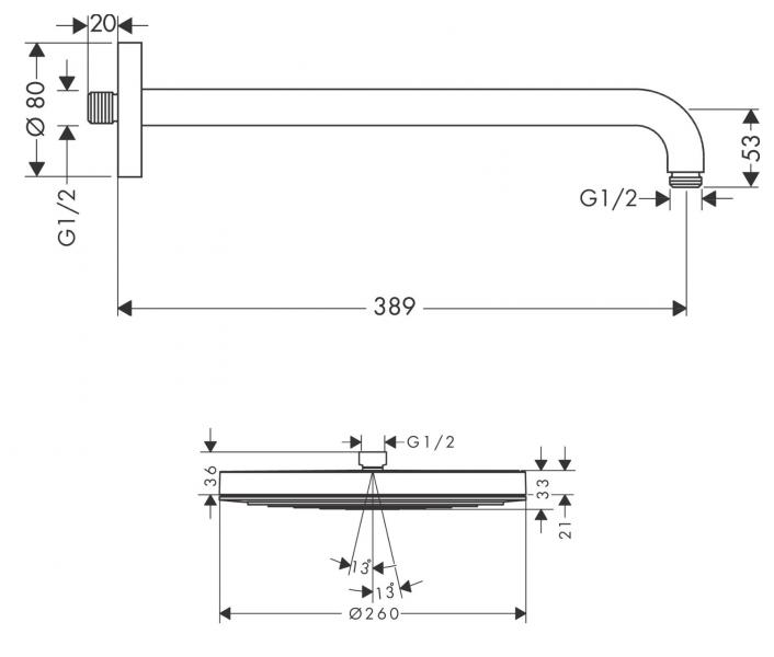 hansgrohe ShowerSelect Comfort S komplet brusesystem til indbygning - B&oslash;rstet bronze