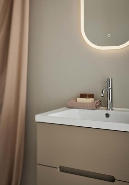 Hafa Clay 60 m&oslash;bels&aelig;t m/2 skuffer og On verge vask - M&oslash;rk beige