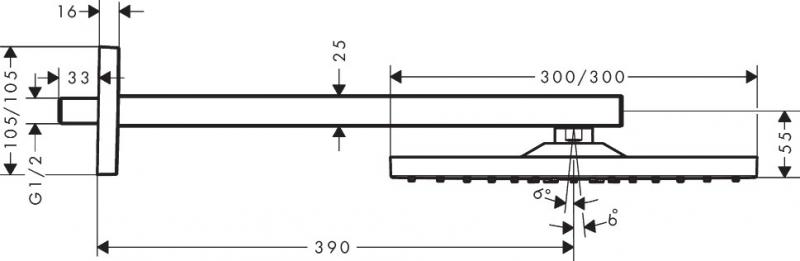 Hansgrohe Raindance E 300 hovedbruser til væg - Krom Hansgrohe Raindance E 300 hovedbruser til væg - Krom