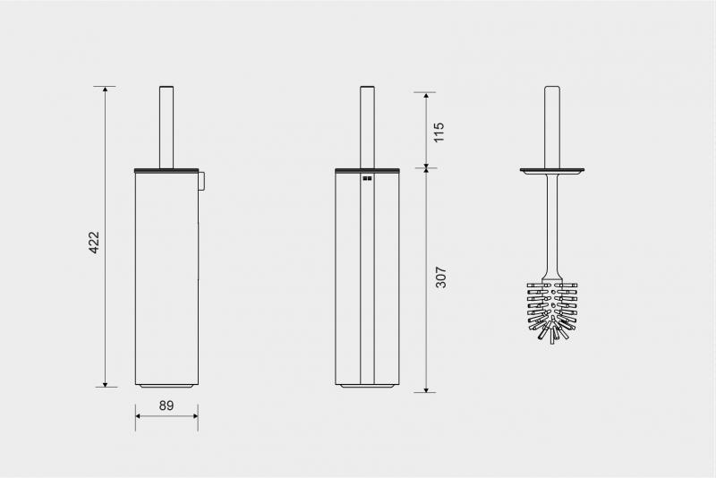 Unidrain ReFrame toiletb&oslash;rste til gulv - B&oslash;rstet st&aring;l