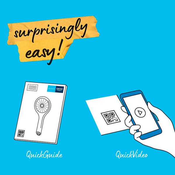 Grohe Vitalio Start 110 h&aring;ndbruser 2 sprays inkl. bruseslange